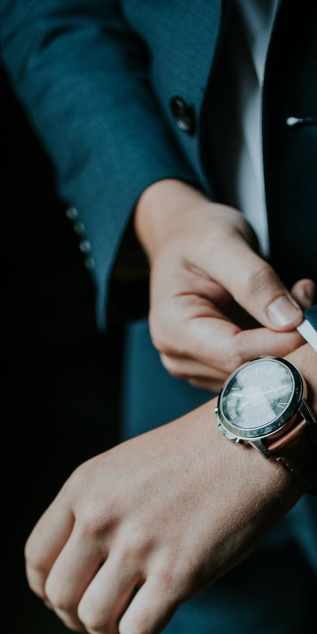 Man in suit with watch